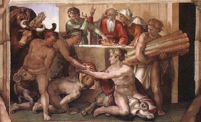 Michelangelo Buonarroti Sacrifice of Noah china oil painting image